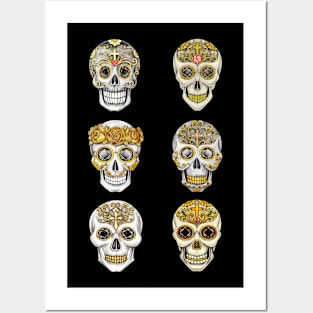 Sugar skull day of the dead. Posters and Art